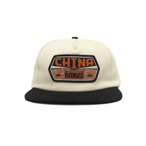 REAL CAP リアル キャップ CHINA BANKS SNAPBACK TAN/BLACK スケートボード スケボー 1