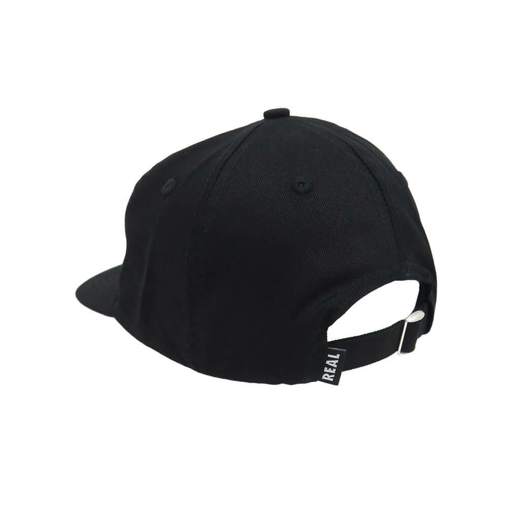 REAL CAP リアル キャップ OVAL EMB STRAPBACK BLACK/CREAM/ORANGE スケートボード スケボー 2
