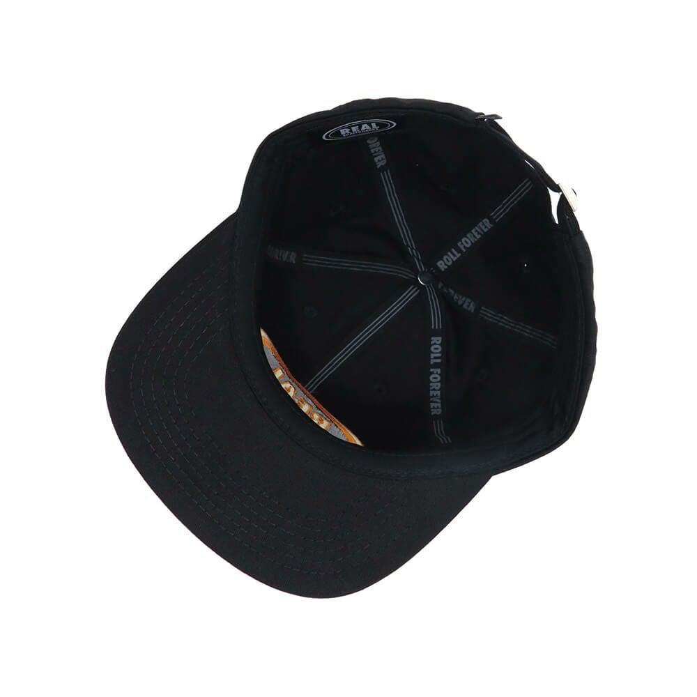 REAL CAP リアル キャップ OVAL EMB STRAPBACK BLACK/CREAM/ORANGE スケートボード スケボー 3
