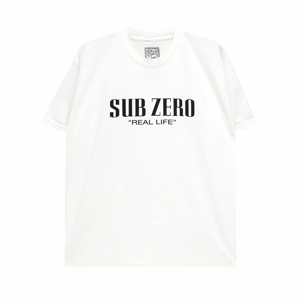 SUB ZERO T-SHIRT サブゼロ Tシャツ REAL LIFE WHITE スケートボード スケボー 