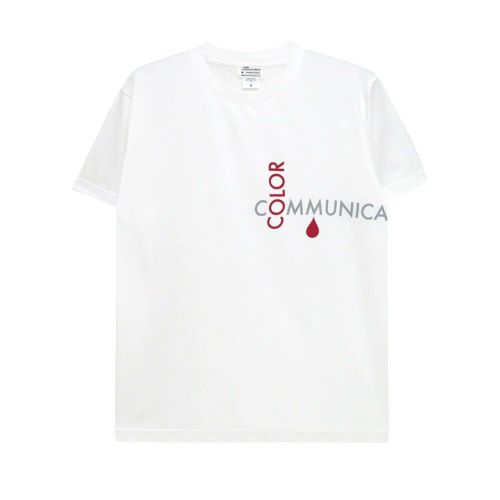 COLOR COMMUNICATIONS T-SHIRT カラーコミュニケーションズ Tシャツ RE-CROSS LETTERS 2008 WHITE スケートボード スケボー 