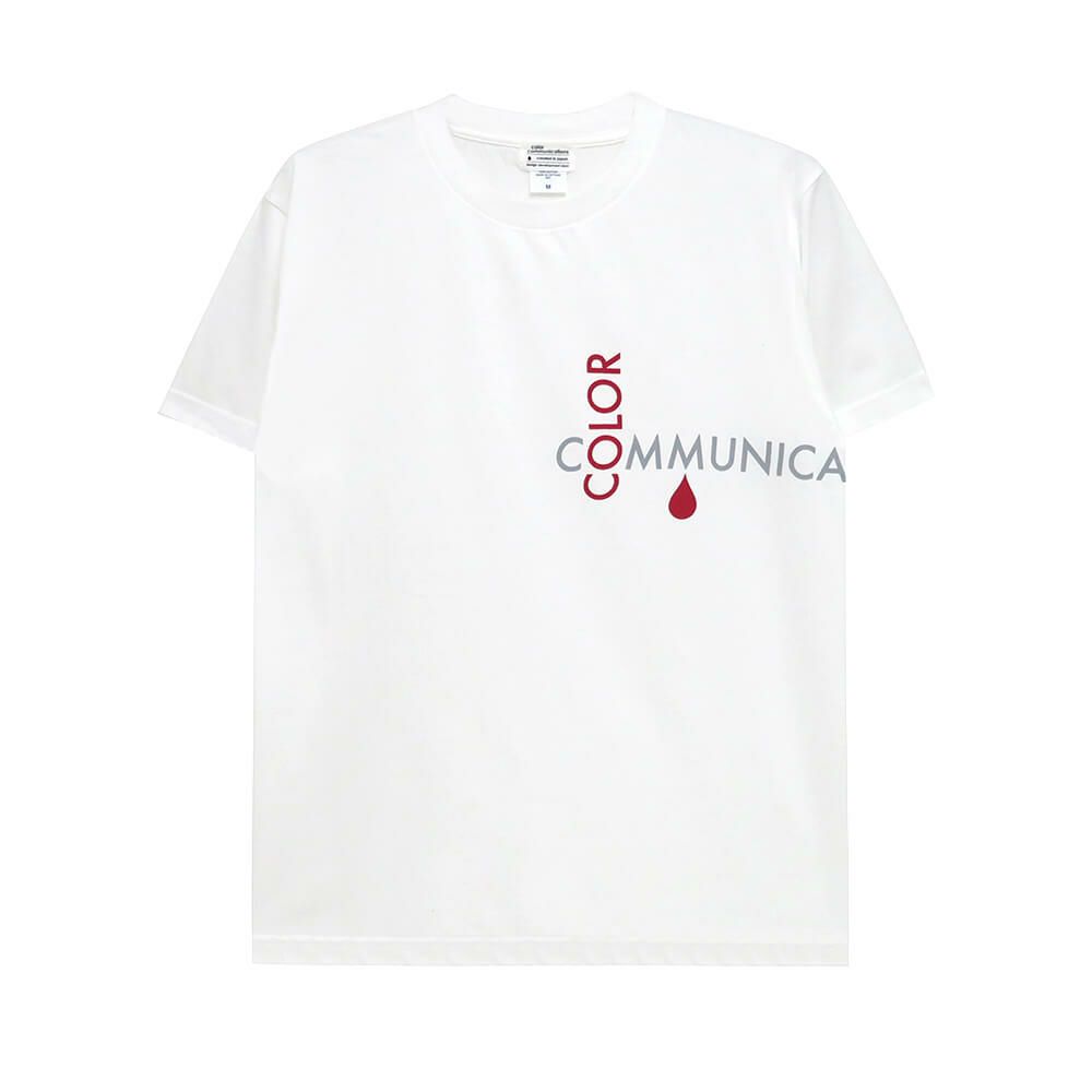 COLOR COMMUNICATIONS T-SHIRT カラーコミュニケーションズ Tシャツ RE-CROSS LETTERS 2008 WHITE スケートボード スケボー 