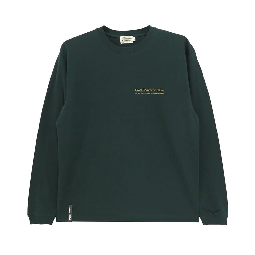 COLOR COMMUNICATIONS LONG SLEEVE カラーコミュニケーションズ ロングスリーブTシャツ RE-LETTER 2012 DARK GREEN スケートボード スケボー 1