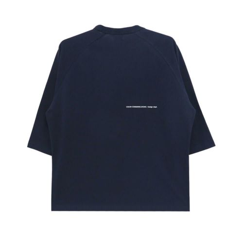 COLOR COMMUNICATIONS LONG SLEEVE カラーコミュニケーションズ 7分袖Tシャツ WAWA OWL EMB LETTER NAVY スケートボード スケボー 4