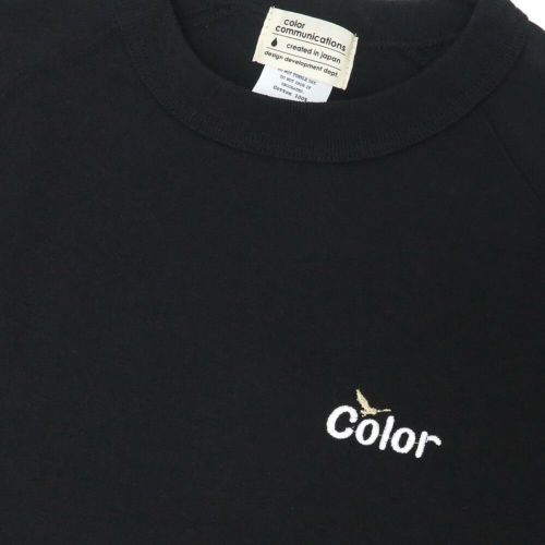COLOR COMMUNICATIONS LONG SLEEVE カラーコミュニケーションズ 7分袖Tシャツ WAWA OWL EMB LETTER BLACK スケートボード スケボー 1