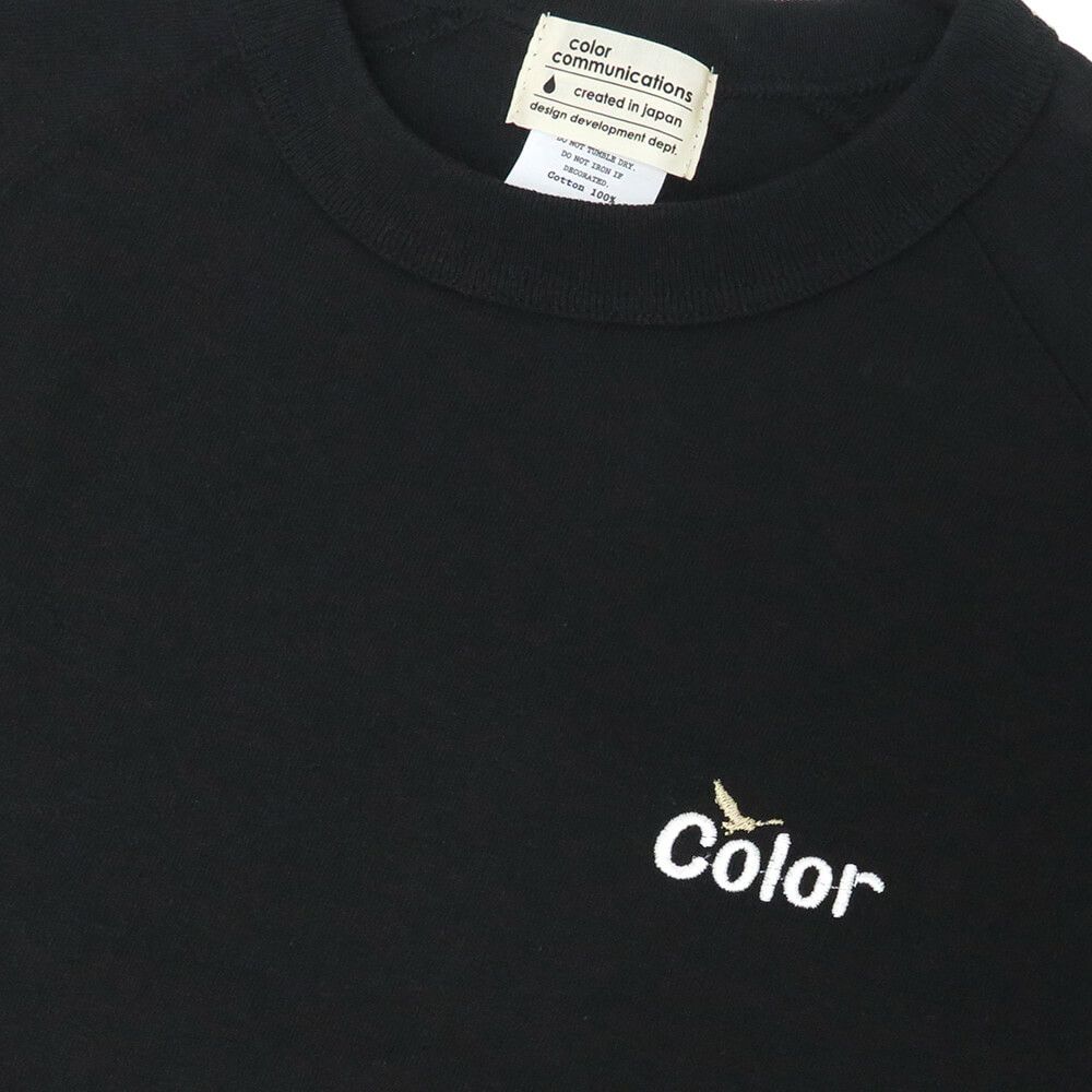 COLOR COMMUNICATIONS LONG SLEEVE カラーコミュニケーションズ 7分袖Tシャツ WAWA OWL EMB LETTER BLACK スケートボード スケボー 1