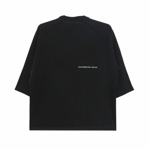 COLOR COMMUNICATIONS LONG SLEEVE カラーコミュニケーションズ 7分袖Tシャツ WAWA OWL EMB LETTER BLACK スケートボード スケボー 4