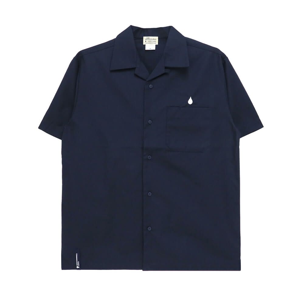 COLOR COMMUNICATIONS SHORT SLEEVE SHIRTS カラーコミュニケーションズ 半袖シャツ DRIP EMB TC TWILL DARK NAVY スケートボード スケボー 