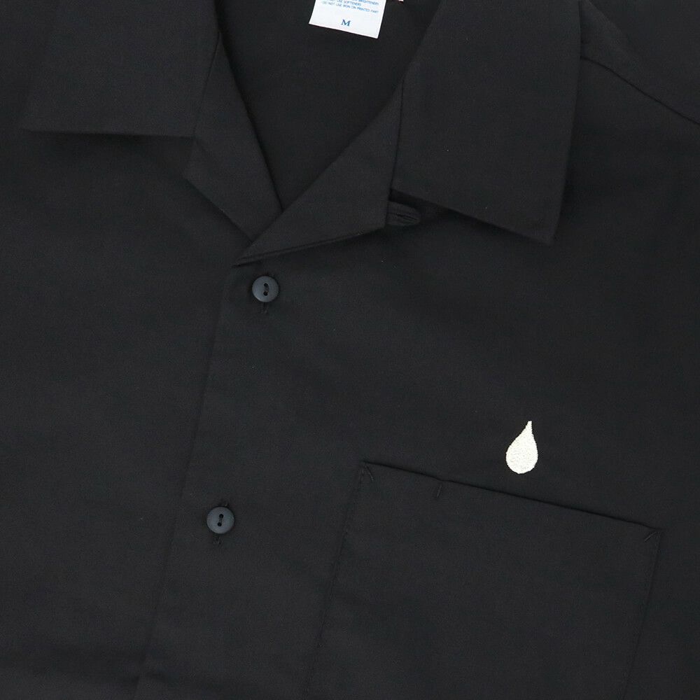COLOR COMMUNICATIONS SHORT SLEEVE SHIRTS カラーコミュニケーションズ 半袖シャツ DRIP EMB TC TWILL BLACK スケートボード スケボー 1