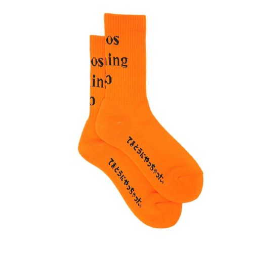 CHAOS FISHING CLUB SOCKS カオスフィッシングクラブ ソックス 靴下 1 PAC LOGO ORANGE スケートボード スケボー 3
