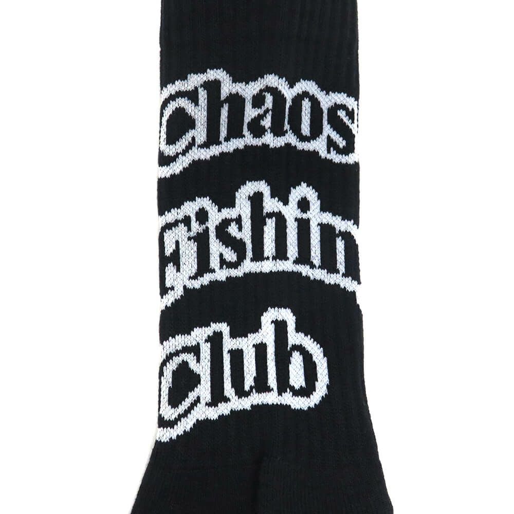 CHAOS FISHING CLUB SOCKS カオスフィッシングクラブ ソックス 靴下 1 PAC ARCH LOGO BLACK スケートボード スケボー 4