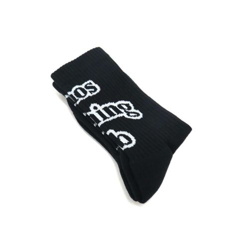 CHAOS FISHING CLUB SOCKS カオスフィッシングクラブ ソックス 靴下 1 PAC ARCH LOGO BLACK スケートボード スケボー 6