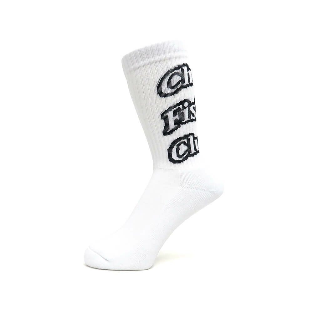 CHAOS FISHING CLUB SOCKS カオスフィッシングクラブ ソックス 靴下 1 PAC ARCH LOGO WHITE スケートボード スケボー 1
