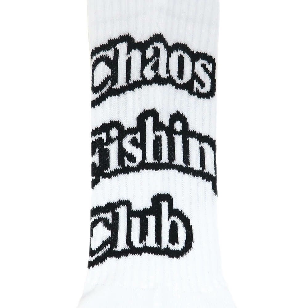CHAOS FISHING CLUB SOCKS カオスフィッシングクラブ ソックス 靴下 1 PAC ARCH LOGO WHITE スケート4