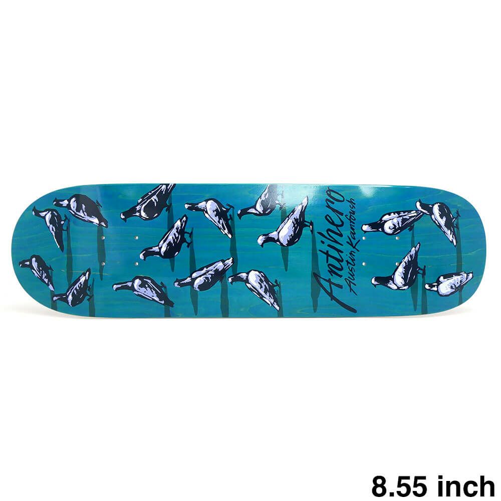 ANTIHERO DECK アンチヒーロー デッキ AUSTIN KANFOUSH DAWN OF THE PIGEON BLUE STAIN 8.55 YINZER SHAPE スケートボード スケボー 1