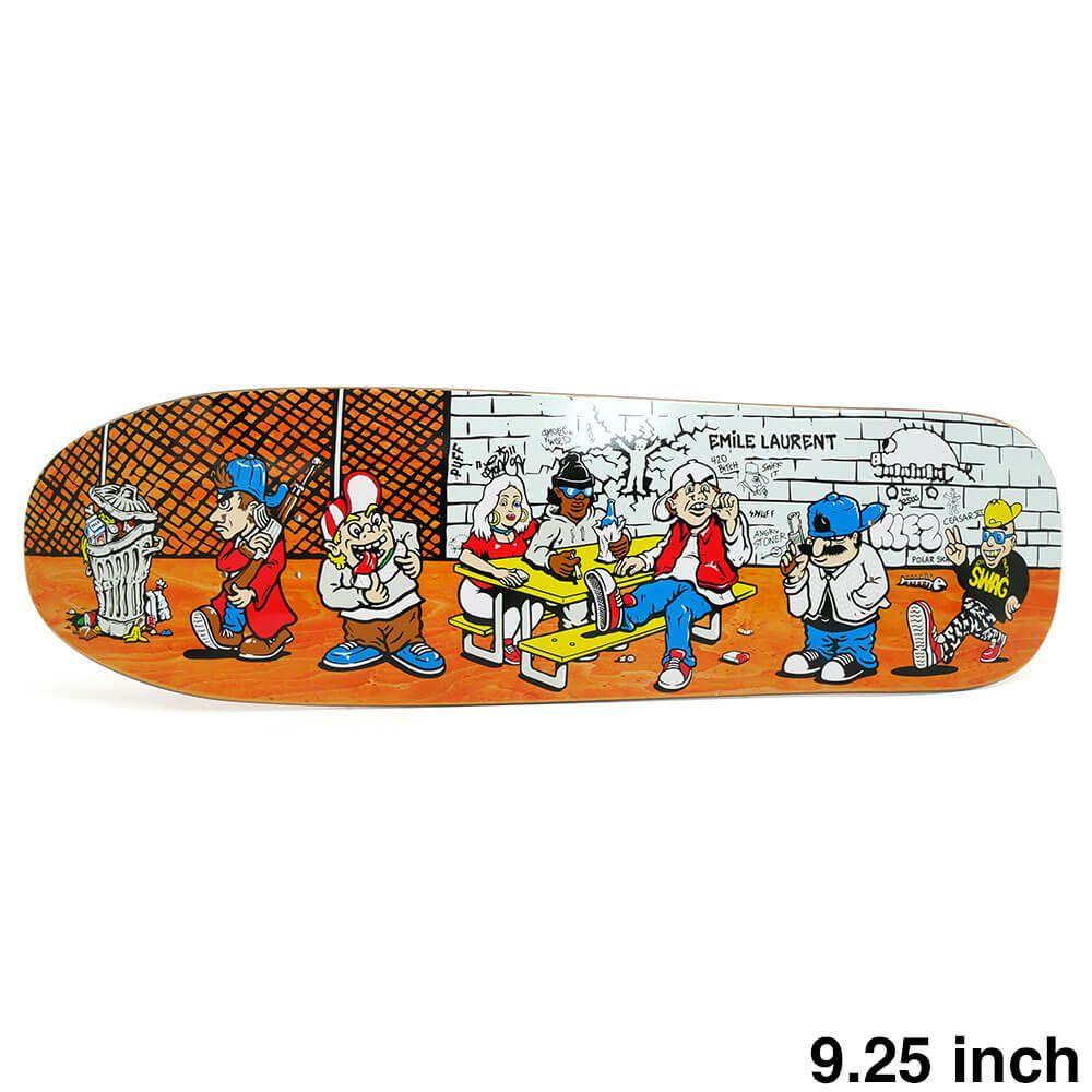 POLAR DECK ポーラー デッキ EMILE LAURENT HIGH SCHOOL ORANGE STAIN 9.25 D1 SHAPE スケートボード スケボ 1