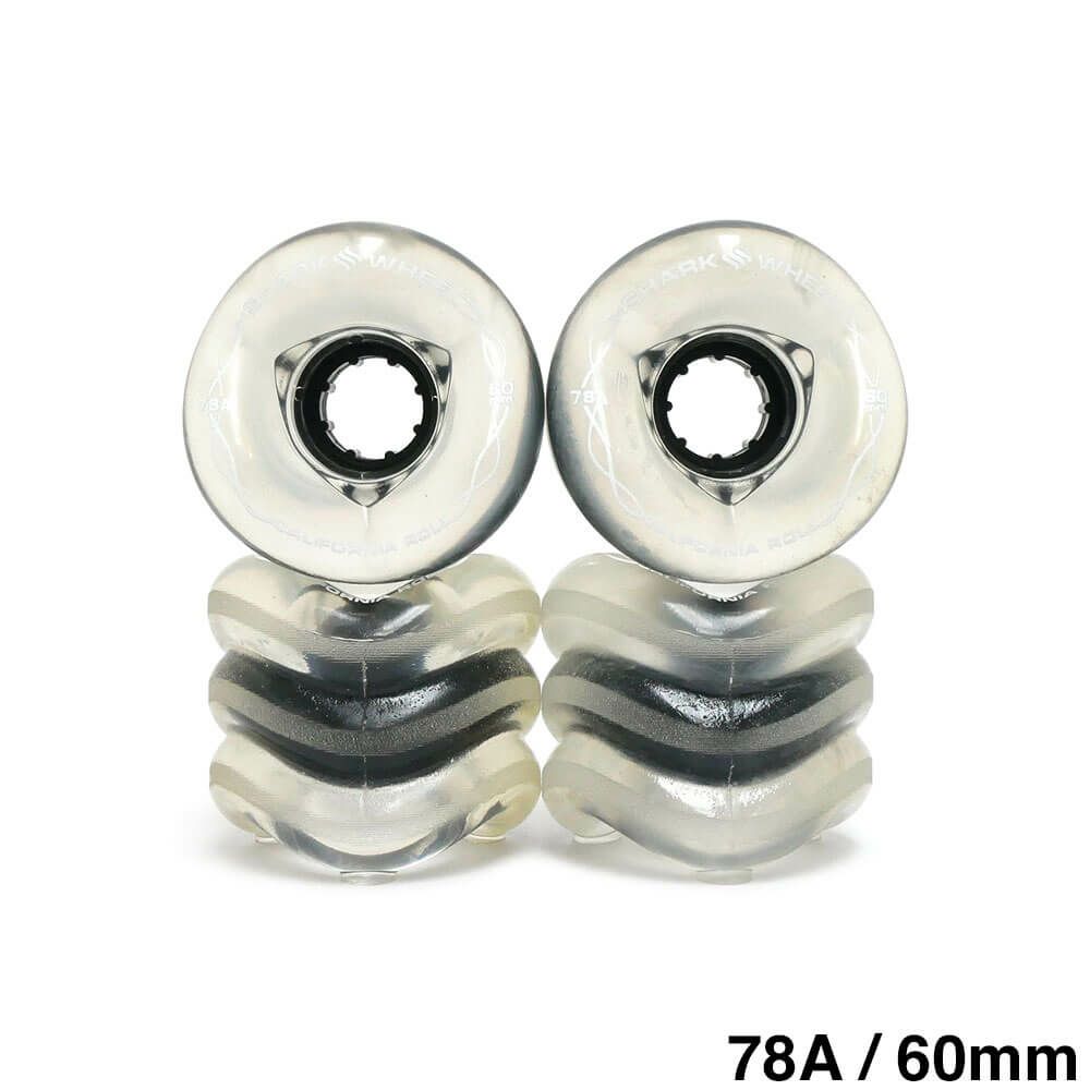 SHARK WHEEL シャークウィール ソフトウィール（クルーザー） CALIFORNIA ROLL（78A）CLEAR BLACK HUB 60mm スケートボード スケボー 1