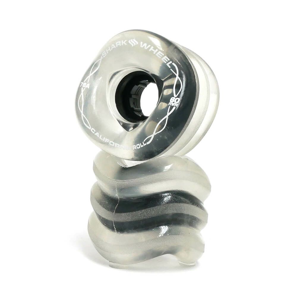 SHARK WHEEL シャークウィール ソフトウィール（クルーザー） CALIFORNIA ROLL（78A）CLEAR BLACK HUB 60mm スケートボード スケボー 3