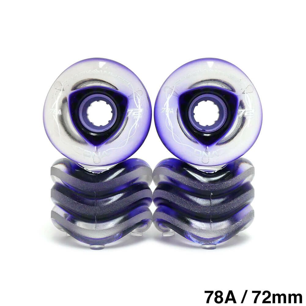 SHARK WHEEL シャークウィール ソフトウィール（クルーザー） DNA（78A）CLEAR PURPLE HUB 72mm スケートボード スケボー 1