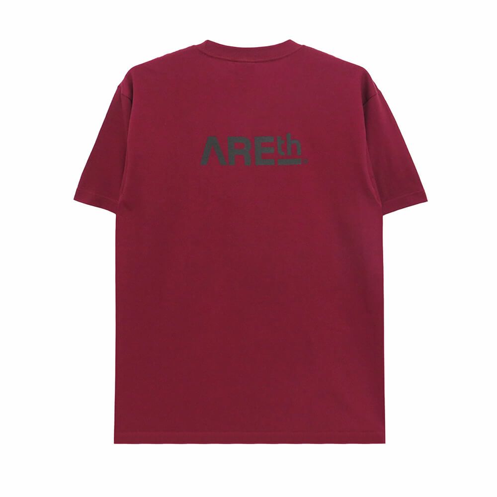 ARETH T-SHIRT アース Tシャツ LOGO BURGUNDY スケートボード スケボー 