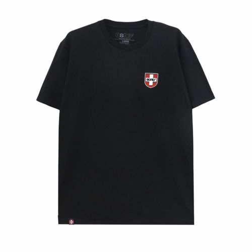 BONES T-SHIRT ボーンズ Tシャツ SWISS SHIELD BLACK スケートボード スケボー 