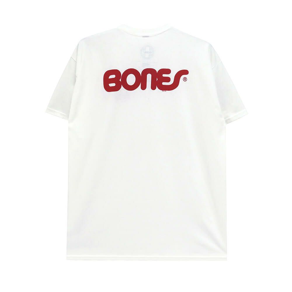 BONES T-SHIRT ボーンズ Tシャツ SWISS TEXT WHITE スケートボード スケボー 
