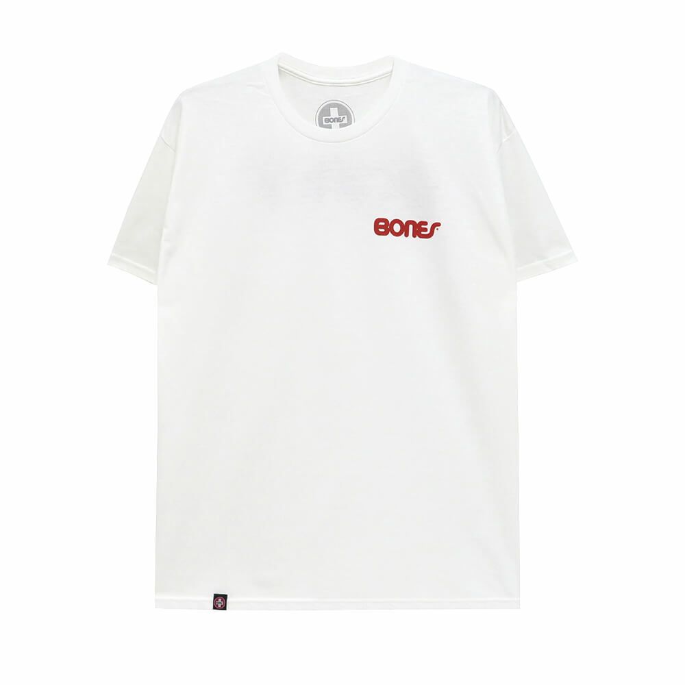BONES T-SHIRT ボーンズ Tシャツ SWISS TEXT WHITE スケートボード スケボー 1