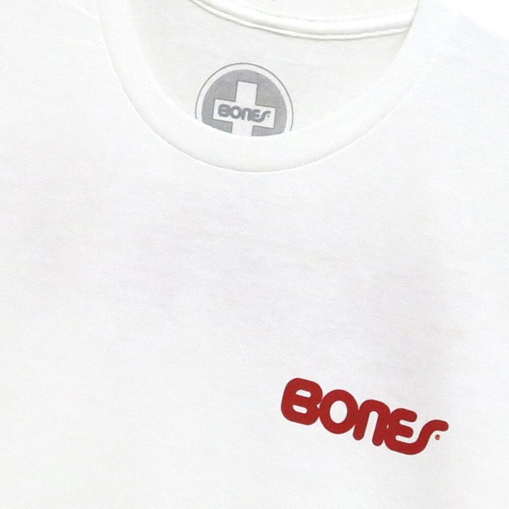 BONES T-SHIRT ボーンズ Tシャツ SWISS TEXT WHITE スケートボード スケボー 2