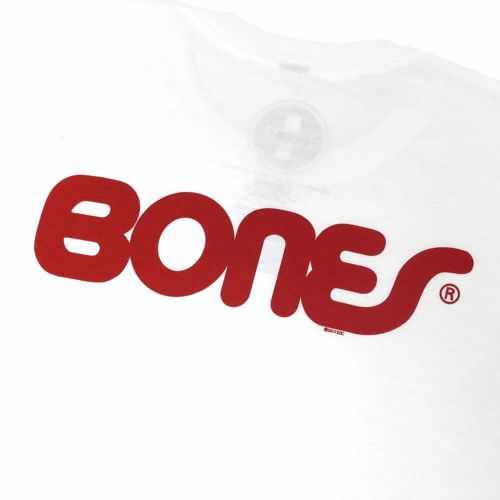 BONES T-SHIRT ボーンズ Tシャツ SWISS TEXT WHITE スケートボード スケボー 3