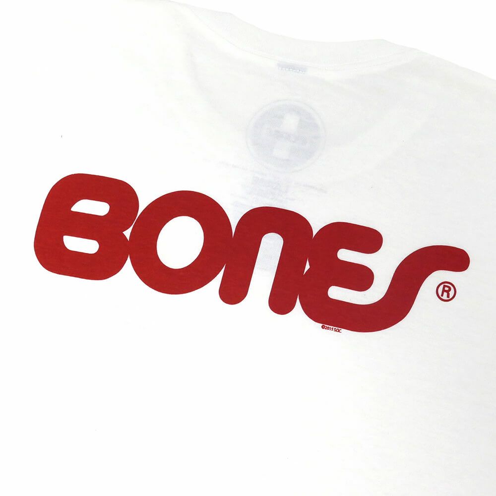 BONES T-SHIRT ボーンズ Tシャツ SWISS TEXT WHITE スケートボード スケボー 3