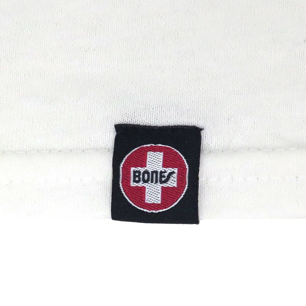 BONES T-SHIRT ボーンズ Tシャツ SWISS TEXT WHITE スケートボード スケボー 4