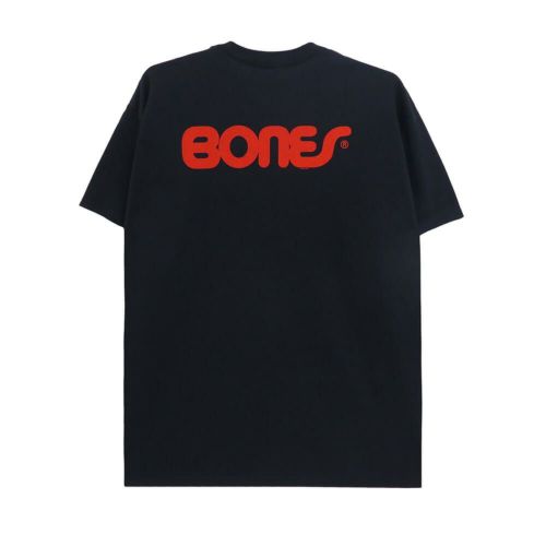 BONES T-SHIRT ボーンズ Tシャツ SWISS TEXT BLACK スケートボード スケボー 