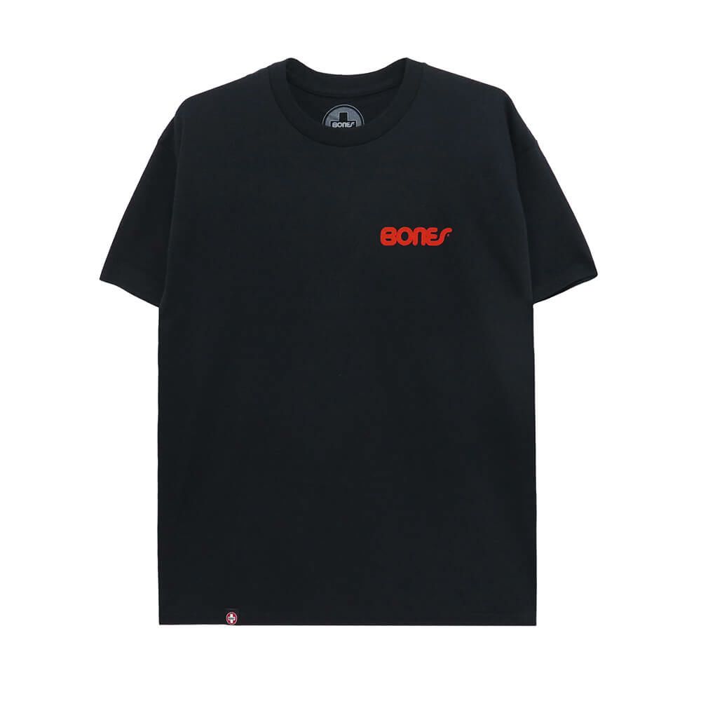 BONES T-SHIRT ボーンズ Tシャツ SWISS TEXT BLACK スケートボード スケボー 1