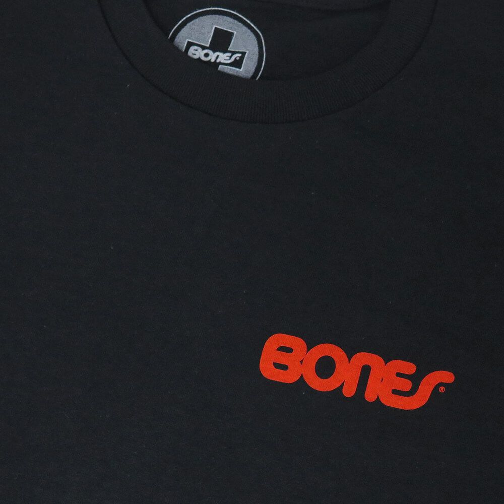 BONES T-SHIRT ボーンズ Tシャツ SWISS TEXT BLACK スケートボード スケボー 2