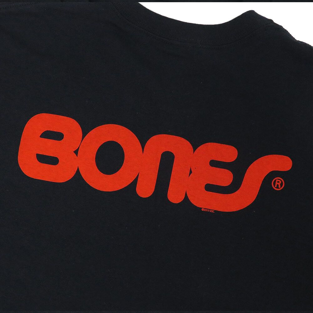 BONES T-SHIRT ボーンズ Tシャツ SWISS TEXT BLACK スケートボード スケボー 3