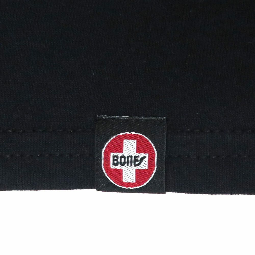 BONES T-SHIRT ボーンズ Tシャツ SWISS TEXT BLACK スケートボード スケボー 4