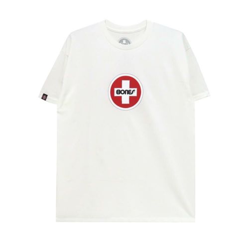 BONES T-SHIRT ボーンズ Tシャツ SWISS CIRCLE WHITE スケートボード スケボー 