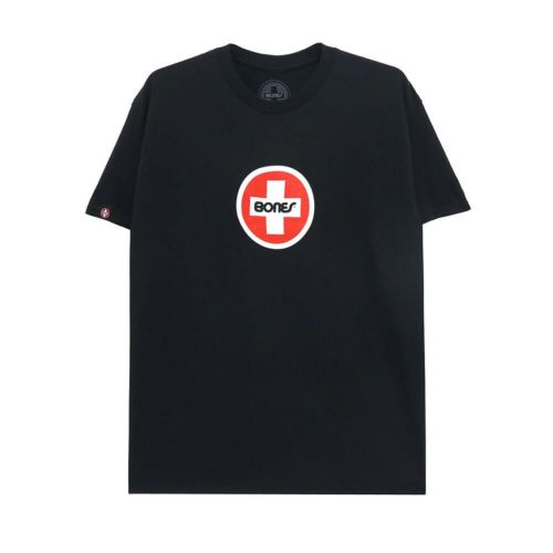 BONES T-SHIRT ボーンズ Tシャツ SWISS CIRCLE BLACK スケートボード スケボー 