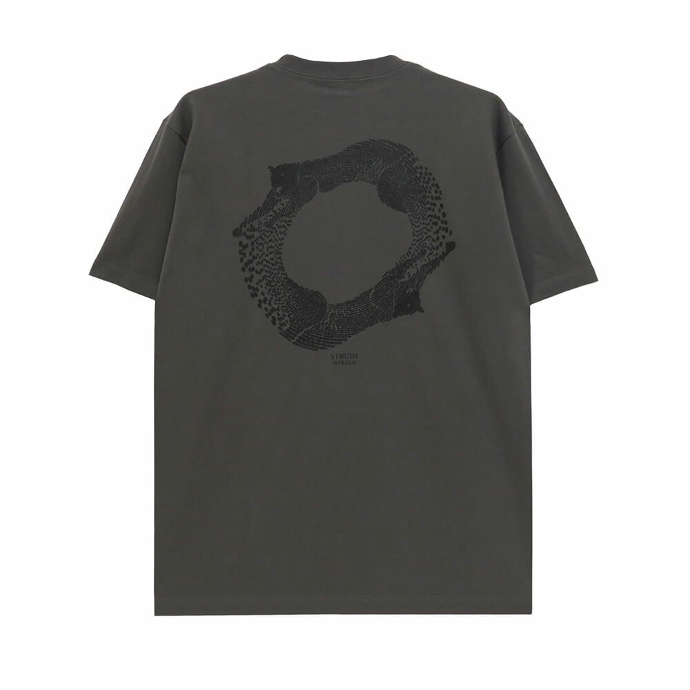 STRUSH T-SHIRT ストラッシュ Tシャツ PANTHER ART BY GURU KATO HAZY BLACK スケートボード スケボー 