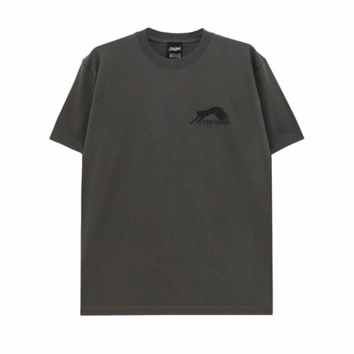 STRUSH T-SHIRT ストラッシュ Tシャツ PANTHER ART BY GURU KATO HAZY BLACK スケートボード スケボー 1