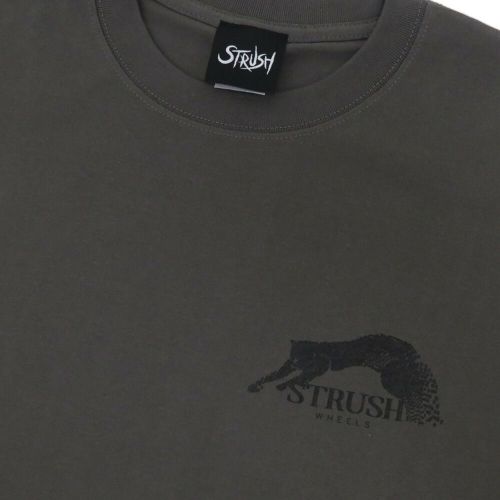STRUSH T-SHIRT ストラッシュ Tシャツ PANTHER ART BY GURU KATO HAZY BLACK スケートボード スケボー 2