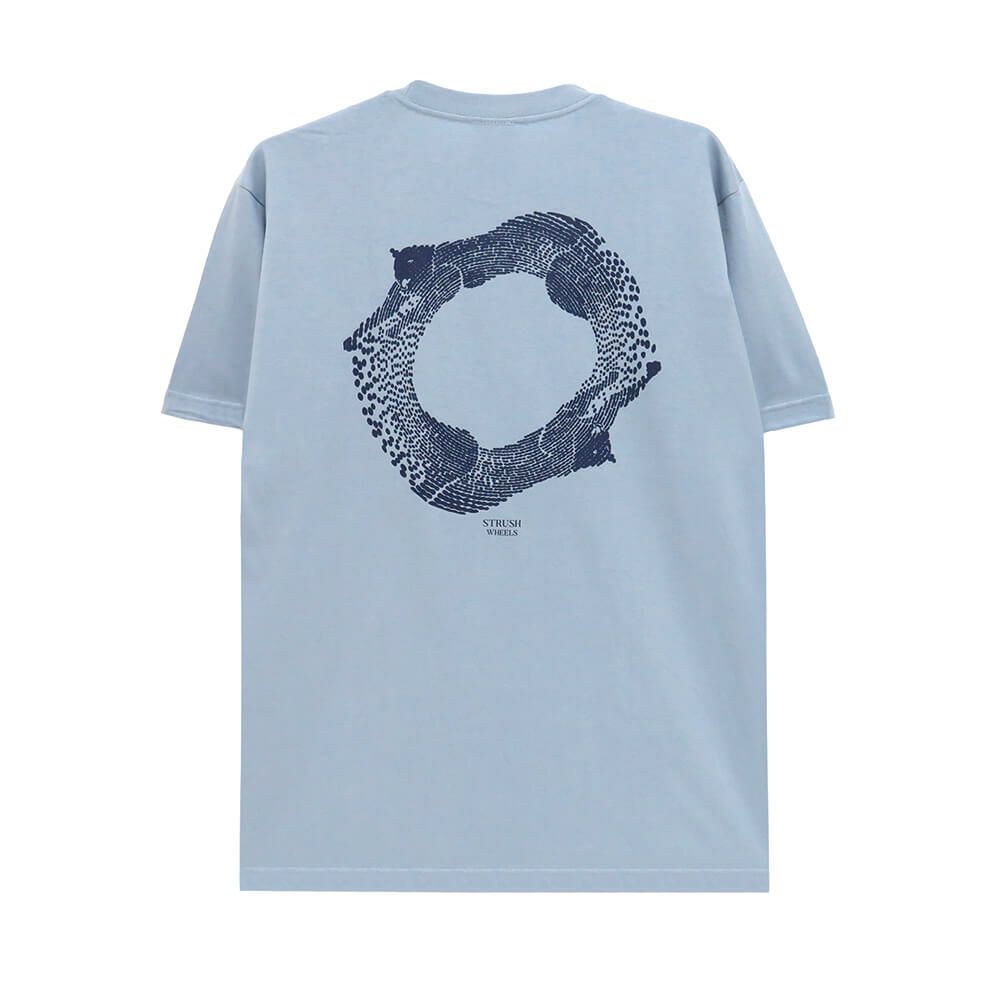 STRUSH T-SHIRT ストラッシュ Tシャツ PANTHER ART BY GURU KATO ACID BLUE スケートボード スケボー 