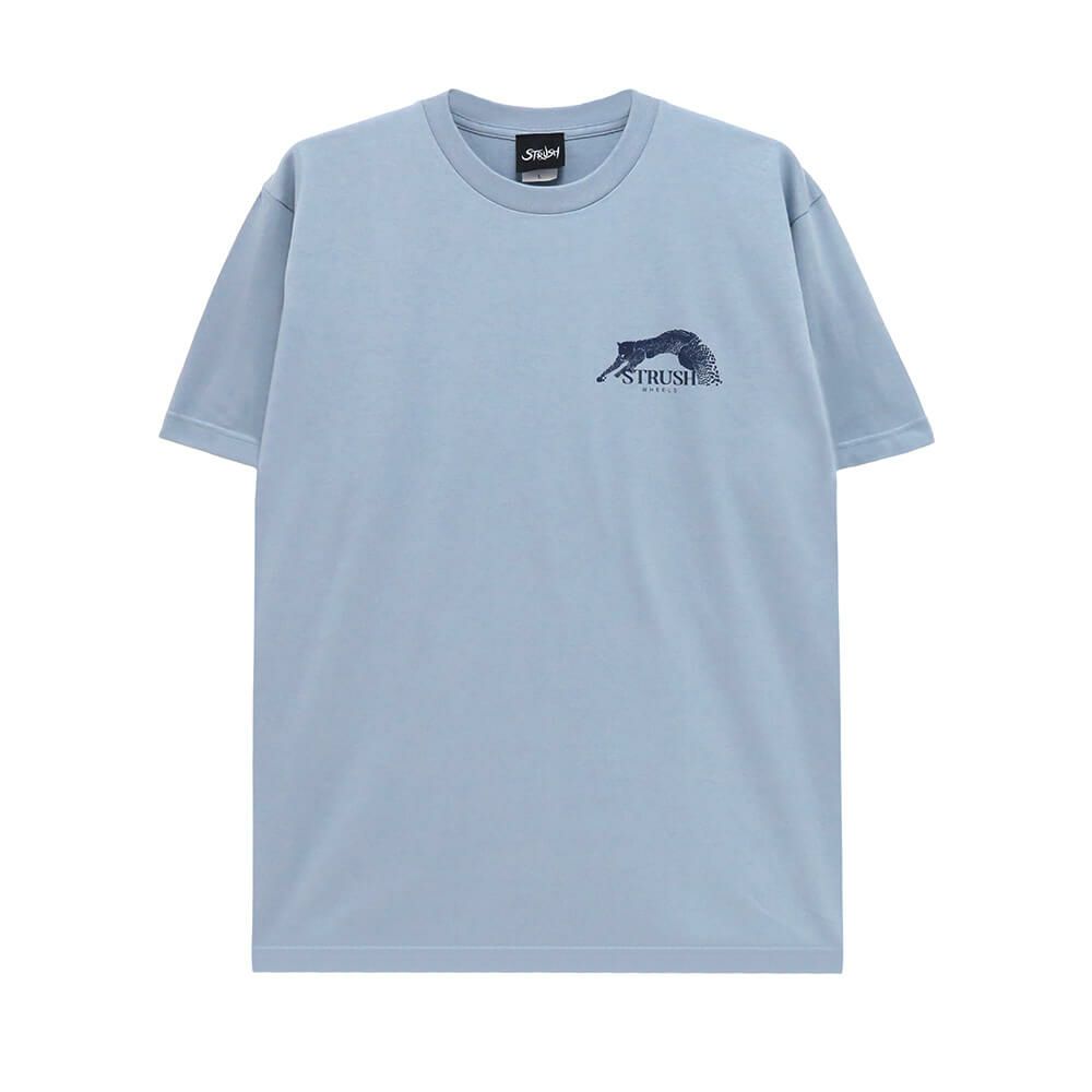 STRUSH T-SHIRT ストラッシュ Tシャツ PANTHER ART BY GURU KATO ACID BLUE スケートボード スケボー 1