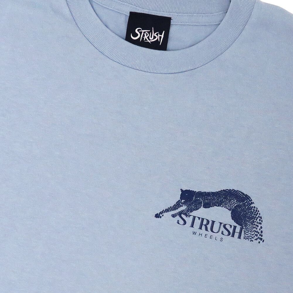 STRUSH T-SHIRT ストラッシュ Tシャツ PANTHER ART BY GURU KATO ACID BLUE スケートボード スケボー 2