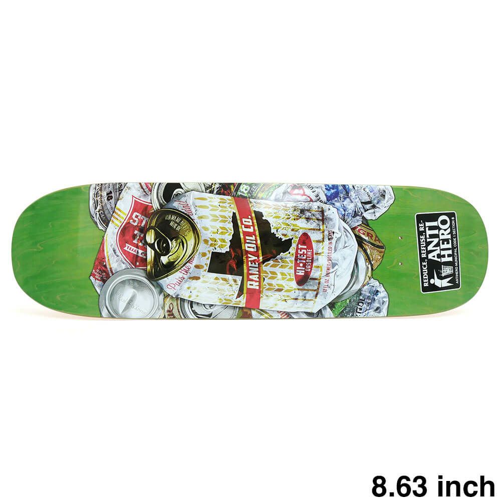 ANTIHERO DECK アンチヒーロー デッキ RANEY BERES REFUSE GREEN STAIN 8.63 スケートボード スケボー 1