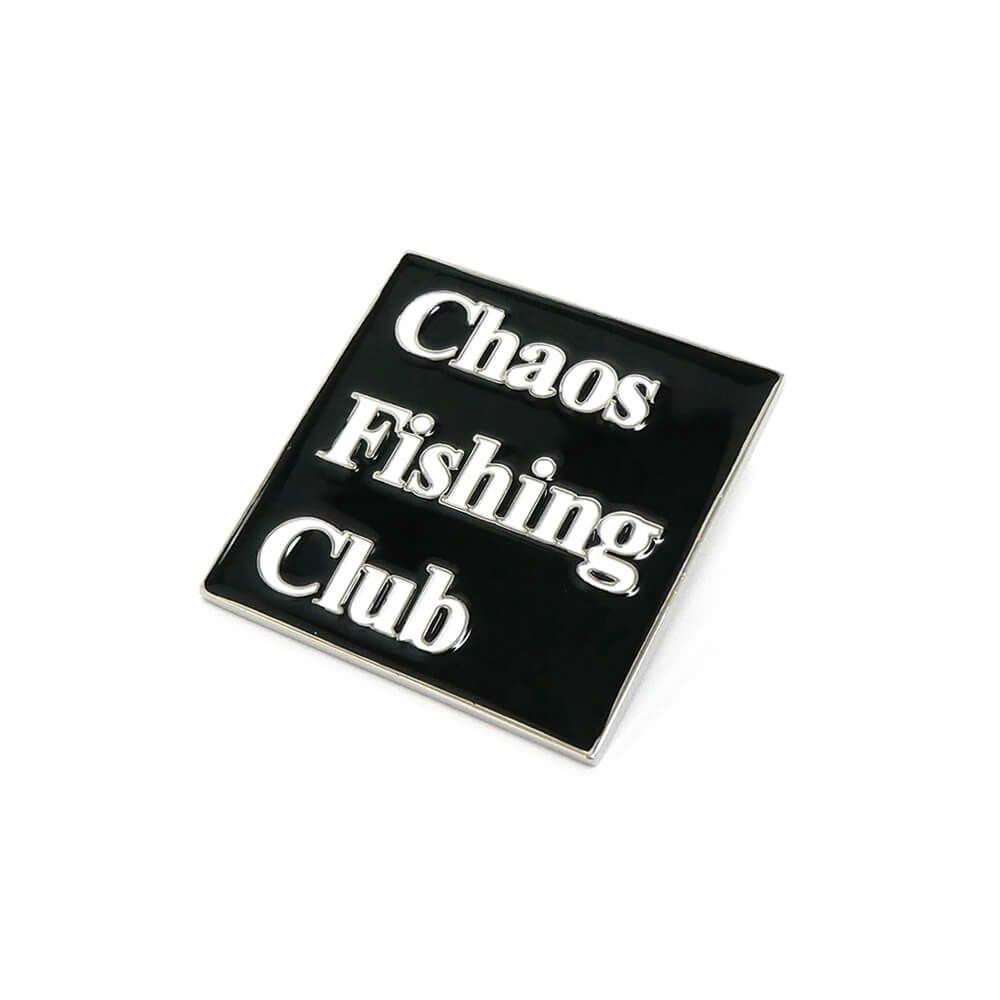 CHAOS FISHING CLUB BADGE カオスフィッシングクラブ バッジ LOGO PINS BLACK スケートボード スケボー 1
