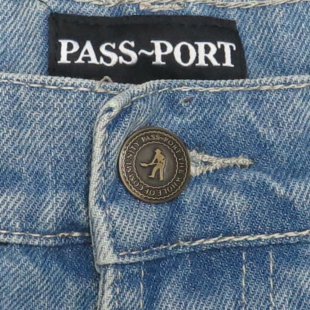 PASS~PORT SHORTS パスポート ショーツ WORKERS CLUB JEANS SHORT R42 WASHED LIGHT INDIGO スケートボード スケボー 2