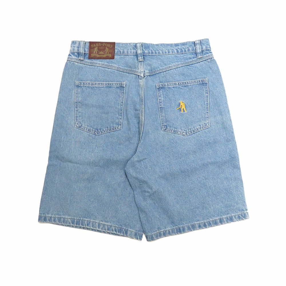 PASS~PORT SHORTS パスポート ショーツ WORKERS CLUB JEANS SHORT R42 WASHED LIGHT INDIGO スケートボード スケボー 6