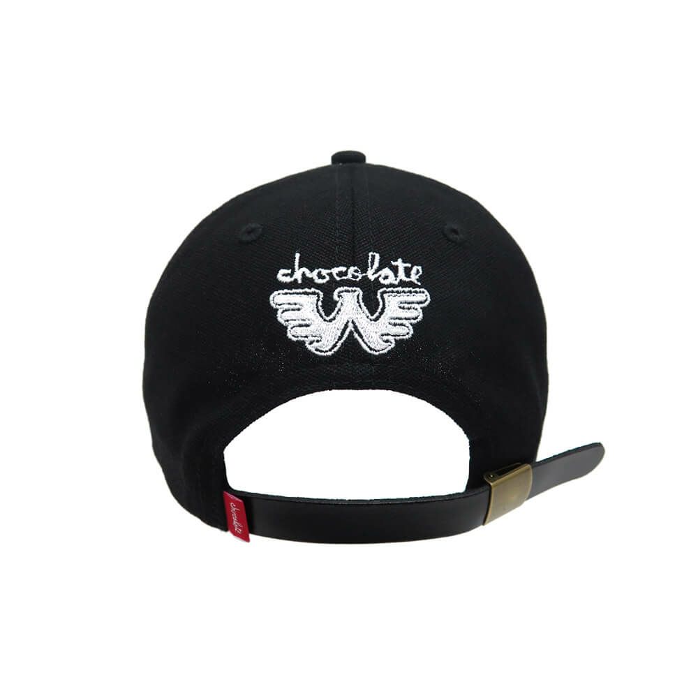 CHOCOLATE CAP チョコレート キャップ TOO DUMB 6 PANEL STRAPBACK BLACK スケートボード スケボー 3