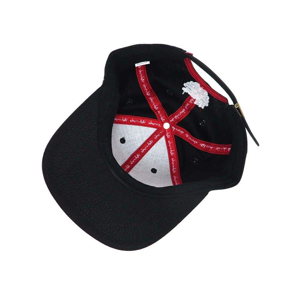 CHOCOLATE CAP チョコレート キャップ TOO DUMB 6 PANEL STRAPBACK BLACK スケートボード スケボー 4